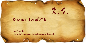Kozma Izsák névjegykártya